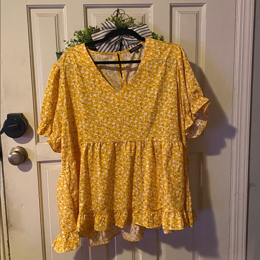 Yellow Floral Blouse